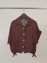 Chemise courte en lin à bas ajustable CVA225168