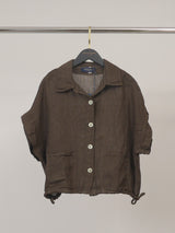 Chemise courte en lin à bas ajustable CVA225168