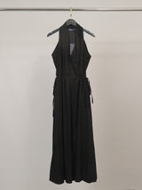 Robe longue en coton mélangé à taille ajustable TDM25526PN-3