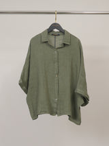 Chemise en lin à manches courtes TDM15324L-2