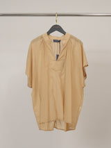 Blouse en voile de coton froncé manches courtes DB15162