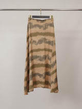 Jupe évasée en viscose satinée à imprimé brossé TDM31919-22