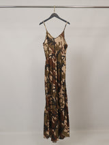 Robe longue satinée camouflage KD7505VS-15