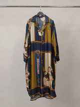Robe satinée imprimé équestre KD6120VS-2