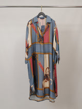 Robe satinée imprimé équestre KD6120VS-2