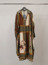 Robe satinée imprimé équestre KD6120VS-2