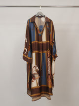 Robe satinée imprimé équestre KD6120VS-2