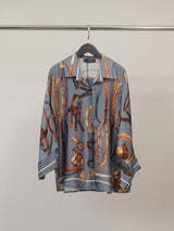 Chemise satinée imprimé équestre KD9721VS-41