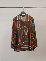 Chemise satinée imprimé équestre KD9721VS-41