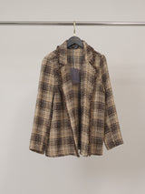 Veste en tweed à col effiloché MF55008-2