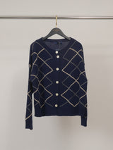 Gilet géométrique laine-cachemire HYC91015