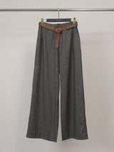 Pantalon large à carreaux ceinturé – TDM78223-17
