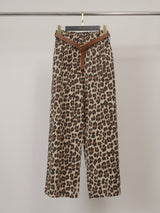 Pantalon large léopard ceinturé – TDM78223-19
