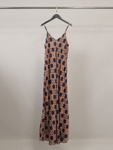 Robe satinée à imprimé maillons KD7505VS-45