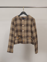 Veste tweed à boutons bijoux MF55014-2