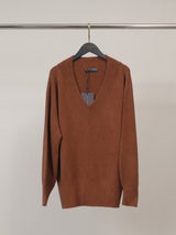 Pull col V côtelé YF570715