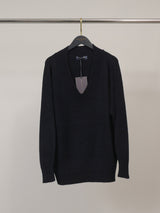 Pull col V côtelé YF570715