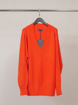 Pull col V côtelé YF570715