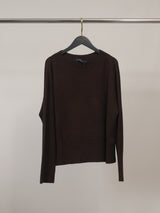 Pull en maille souple à col rond et bas côtelé YF570294