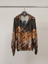 Blouse satinée fluide à motif léopard KD7365VS-46