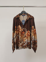 Blouse satinée fluide à motif léopard KD7365VS-46