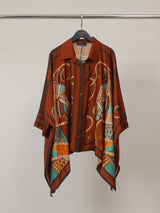 Chemise satinée à manches amples imprimées KD8871VS-15