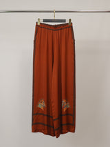Pantalon satiné fluide imprimé cheval KD9099VS-15