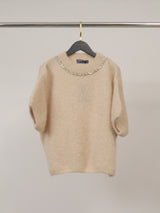 Pull en mohair col rond orné de strass – MCL24123