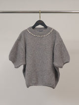 Pull en mohair col rond orné de strass – MCL24123