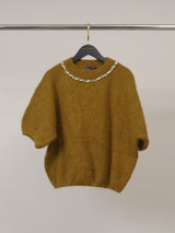 Pull en mohair col rond orné de strass – MCL24123