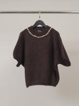 Pull en mohair col rond orné de strass – MCL24123