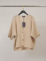 Gilet ample en mohair à manches courtes, boutons dorés – MCL23059