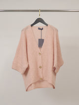 Gilet ample en mohair à manches courtes, boutons dorés – MCL23059