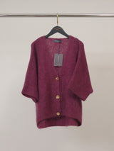 Gilet ample en mohair à manches courtes, boutons dorés – MCL23059