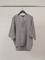 Gilet ample en mohair à manches courtes, boutons dorés – MCL23059