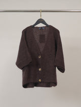 Gilet ample en mohair à manches courtes, boutons dorés – MCL23059