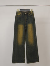 Jean large vintage à coupe droite effet délavé – CVA826700
