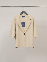 Veste en maille ample à revers et manches courtes HY26039