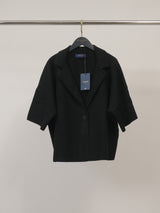 Veste en maille ample à revers et manches courtes HY26039