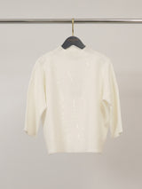 Pull col montant à détails pailletés, manches 3/4 – DSY9736