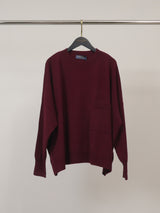 Pull en laine mérinos ample à poche plaquée DSYL2603