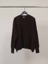 Pull en laine mérinos ample à poche plaquée DSYL2603