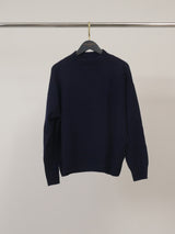 Pull en laine mérinos à col montant côtelé DSYL2655