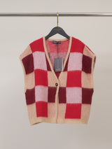 Gilet sans manches effet mohair à carreaux – CA9535