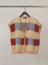 Gilet sans manches effet mohair à carreaux – CA9535