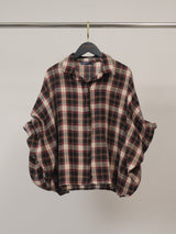 Chemise à carreaux et manches bouffantes – THS38726Q18