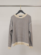 Pull en laine et cachemire à rayures bicolores HYC6640