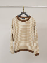 Pull en laine et cachemire à rayures bicolores HYC6640