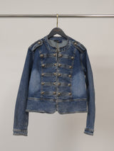 Veste en jean à boutons officier et détails alamars CVAOE608