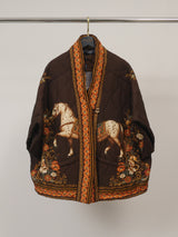 Veste matelassée à imprimé cheval fleuri — KD88028-21
